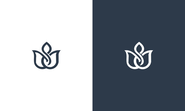letter s simple flower logo design vector illustration