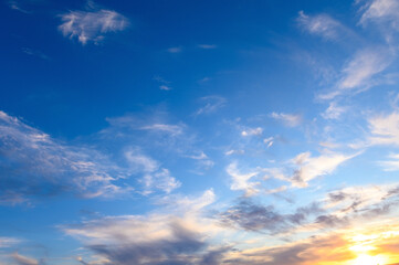 Scenic sundown cloudscape for background. Afterglow of sunset.2