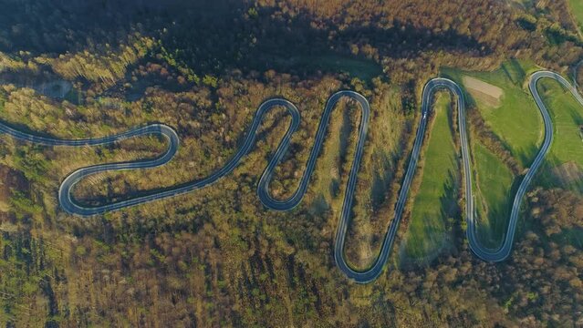 Beautiful Serpentine Mountains Sanok Bieszczady Aerial View Poland