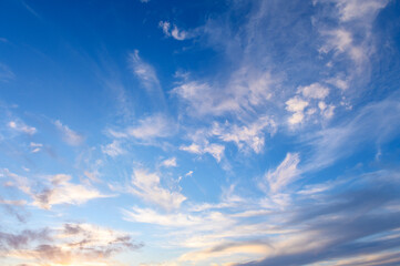 Scenic sundown cloudscape for background. Afterglow of sunset.1