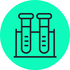 Lab Test Tube Science Flat Color Icon Vector
