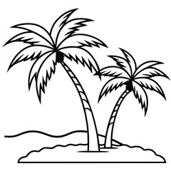 Obraz premium beautiful seaside view with some coconut palm. 