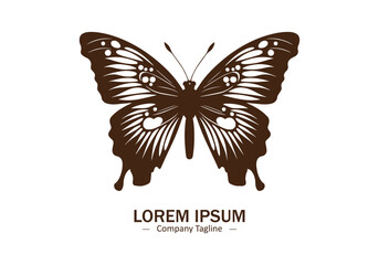 Butterfly logo icon vector silhouette isolated on white background