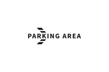 modern sign logo parking area design vector template. unique parking spot mark logo vector design isolated white background