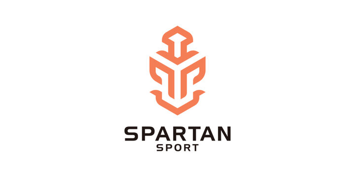 creative spartan logo design, helmet, war, troops, kingdom, logo design template, symbol, icon, vector, creative idea.