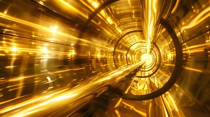  a super fast and bright science machine with glowing yellow light