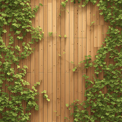 Rustic Wooden Path with Ivy Overlay seamless pattern