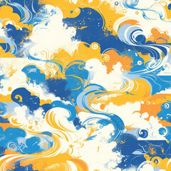 Obraz premium Abstract Oceanic Waves Pattern seamless