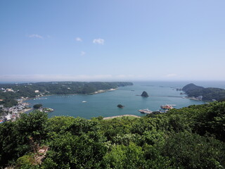 静岡県　伊豆　下田にある寝姿山展望台からの景色