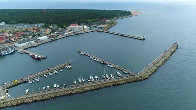 Panorama Harbor Hel Port Aerial View Poland