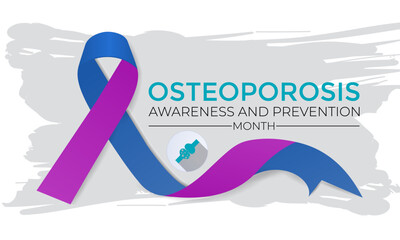 National Osteoporosis awareness and prevention month observed each year in May Banner, card, poster with text inscription. Vector illustration