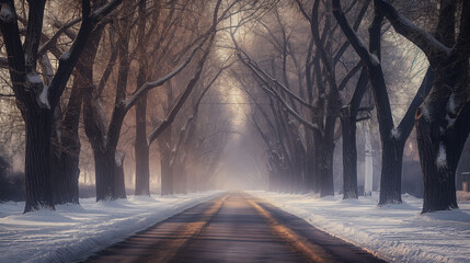 road in the fog