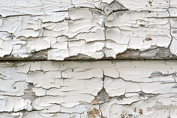 Detailed view of an old white wooden surface with subtle cracks and a story of weathering and age