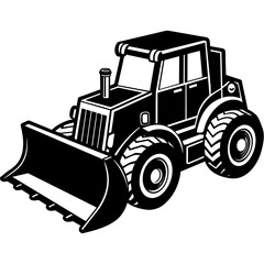 bulldozer ready vector illustration mascot,bulldozer silhouette,vector,icon,svg,characters,Holiday t shirt,black bulldozer drawn trendy logo Vector illustration,bulldozer on a white background,eps,png