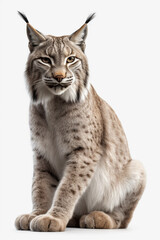 Obraz premium Lynx, Bobcats, Lynx Cub, on White Background