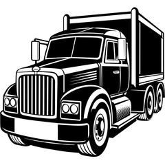 truck isolated on white mascot,truck silhouette,vector,icon,svg,characters,Holiday t shirt,black truck drawn trendy logo Vector illustration,truck on a white background,eps,png