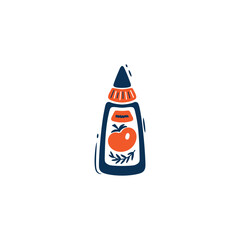 Tomato Ketchup Bottle icon. Vegetable Sauce. Vector illustration.