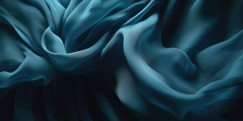 Obraz premium Blue satin fabric, close-up. Smooth elegant blue silk or satin luxury cloth texture. Blue Abstract background. Luxurious background design