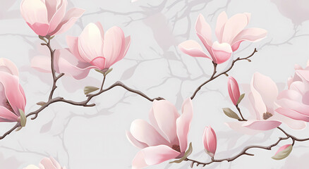 Obraz na płótnie Canvas pattern of pink magnolia blossoms