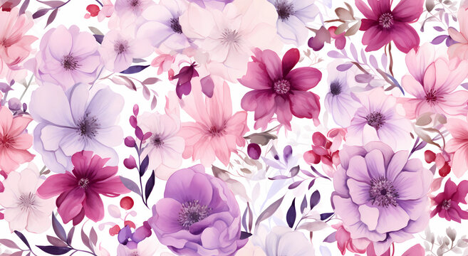 A beautiful watercolor floral pattern