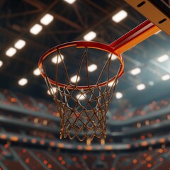 Fototapeta na wymiar Indoor sports basketball hoop ring stadium play competition shot win athlete