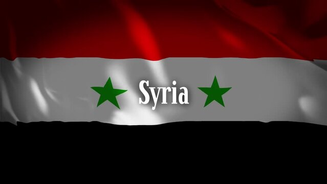 シリアの国旗に国名が現れます。