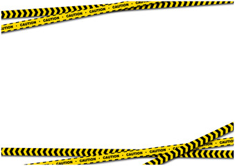 バリケードテープ（立入禁止標識/規制線）のフレーム背景ベクター素材