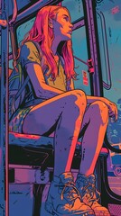 A Girl's Side View on a Bus Seat