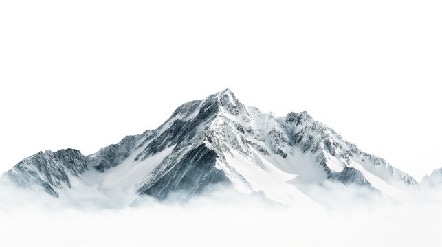 Solitude Peaks Isolated White Background Mountain