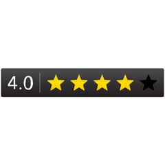4 stars rating icon, simple graphic classify premium quality review flat design interface illustration elements for app ui ux web banner button vector isolated on white background