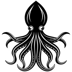 Squed fish mascot,fish silhouette,vector,icon,svg,characters,Holiday t shirt,black Squed drawn trendy logo Vector illustration,christmas fish on a white background,eps,png