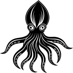 Squed fish mascot,fish silhouette,vector,icon,svg,characters,Holiday t shirt,black Squed drawn trendy logo Vector illustration,christmas fish on a white background,eps,png