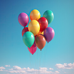 colorful balloons in sky