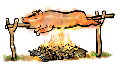 豚の丸焼き-レチョン