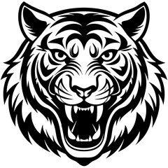 head of lion mascot,lion silhouette,vector,icon,svg,characters,Holiday t shirt,black tiger drawn trendy logo Vector illustration,tiger on a white background,eps,png