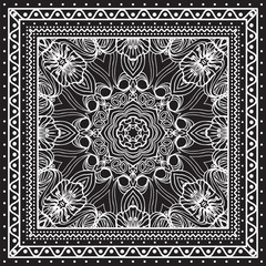 black and white lace bandanas silk scarf series