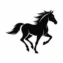 Obraz na płótnie Canvas Running Horse Silhouette art logo vector illustration isolated on white background.