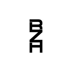 bzh initial letter monogram logo design