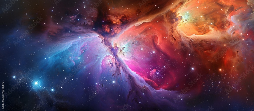 Aufkleber a vibrant and multicolored image showcasing a large star cluster situated in a specific constellatio
