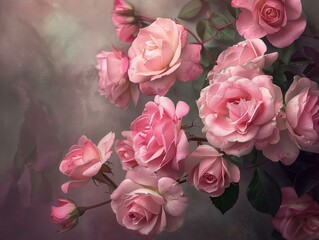 A symphony of roses, pink shades of tenderness