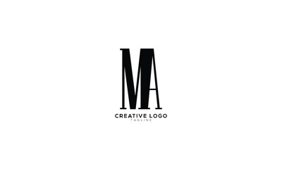 MA Abstract initial monogram letter alphabet logo design