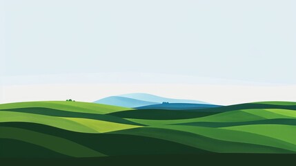  Rolling hills with a minimalist horizon line