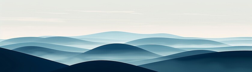  Rolling hills with a minimalist horizon line