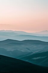  Rolling hills with a minimalist horizon line