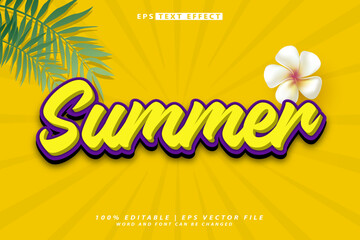 3D editable text effect for summer