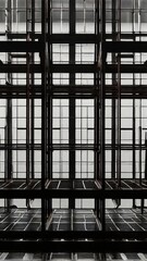 Industrial Grid, intricate patterns and shapes formed by industrial grids and structures