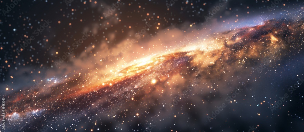 Wall mural the vast expanse of the universe showcases a captivating galaxy where stars twinkle brightly amidst 