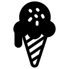 ice cream vector icon. food and beverage icon solid line style. perfect use for icon, logo, illustration, website, and more. icon design solid line style