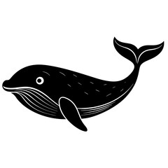 Whale mascot,Whale silhouette,vector,icon,svg,characters,Holiday t shirt,black fish drawn trendy logo Vector illustration,fish on a white background,eps,png