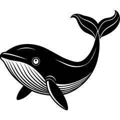 Whale mascot,Whale silhouette,vector,icon,svg,characters,Holiday t shirt,black fish drawn trendy logo Vector illustration,fish on a white background,eps,png